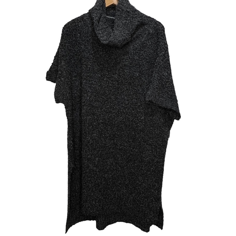 George Grey Knit Turtleneck Tunic Hi Low Hem Sweater Size 1X